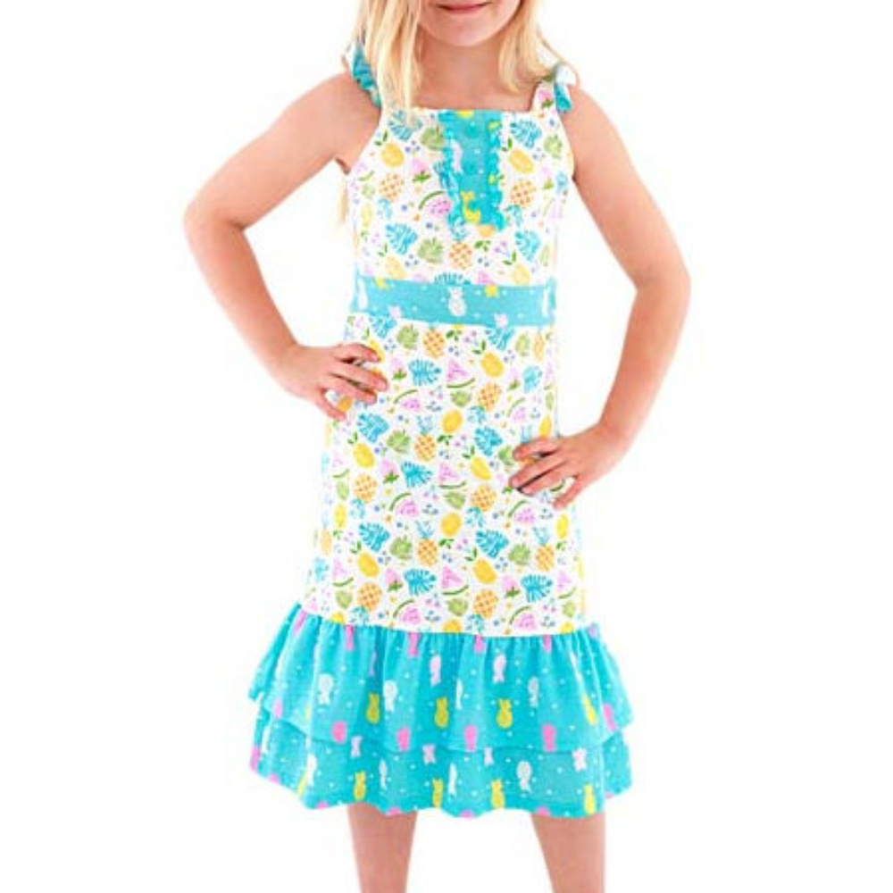 Jelly the Pug Girls Summertime Liz Ruffle Dress